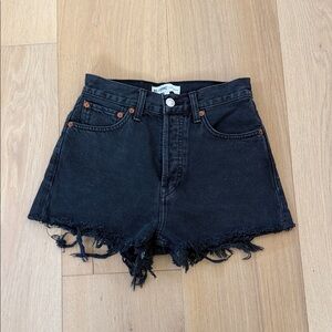 Re/Done Black Jean Shorts